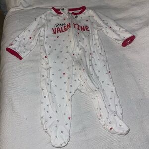 Carter's White and Red Valentine's Footie